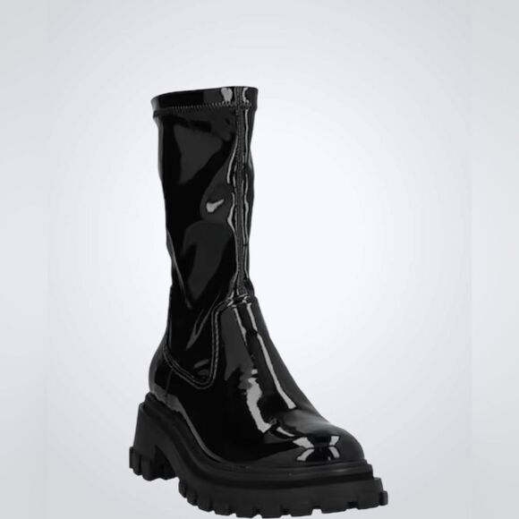 Schutz | Schutz Kendy black patent leather mid-calf boots Lug sole NWOB size 6 - Picture 3 of 12
